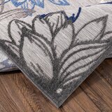 Lesnina XXXL PREPROGA ZA ZUNANJO UPORABO Floral 80/150 cm tkano modra, siva, bela | Shoptok.si