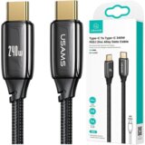 Usams BRIDED KABEL USB-C NA USB-C 2M 240W PD 3.1 HITRO POLNJENJE ČRN, (21980455) | Shoptok.si