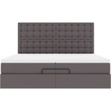 vidaXL otomanski okvir kreveta s madracima sivi 200x200cm umjetna koža | shoptok.hr