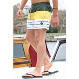 Madmext Swim Shorts - Khaki - Striped Cene