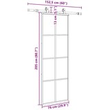  Klizna vrata s priborom crna 76 x 205 cm od ESG stakla | shoptok.hr