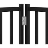 vidaXL Ograda za pse z vrati zložljiva 8 panelov črna 640 cm les | Shoptok.si