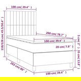  Box spring postelja z vzmetnico LED svetlo siva 100x200cm žamet, (20724275) | Shoptok.si