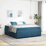  Posteljni okvir z vzmetnico Temno modra 180 x 200 cm Žamet | Shoptok.si