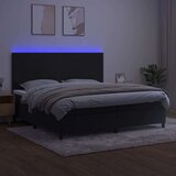  Box spring s madracem LED crni 200x200 cm baršun | shoptok.hr