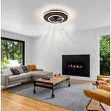 Globo 03668 - LED prigušiva stropni ventilator TREVINO LED/36W/230V 2700-6000K crna+daljinski upravljač | Eponuda.com