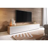 P & B nizka omarica lowa, bela, barva hrasta, led | Shoptok.si