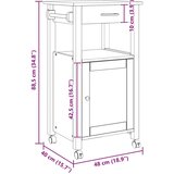  Kuhinjski voziček Črna 88,5 x 40 x 48 cm Masivno borovo les, (5000130943) | Shoptok.si