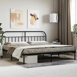  Metalni okvir za krevet s uzglavljem crni 200x200 cm | shoptok.hr