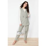Trendyol Khaki Accessory Detailed Woven Fabric Vest Trousers Bottom Top Set | Shoptok.si