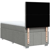 vidaXL Okvir kreveta s oprugama i madrac svjetlosivi 90x200cm tkanina | shoptok.hr