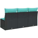  Vrtni kauč s jastukom Crna 165 x 62 x 69 cm Poli ratan | shoptok.hr