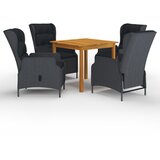  5-dijelni vrtni blagovaonski set tamnosivi | shoptok.hr