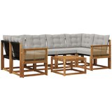  Set vanjskih sofa 7 kom. Prirodna i svjetlosiva | shoptok.hr