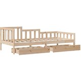 vidaXL Dnevna postelja s predali 90x200 cm trdna borovina | Shoptok.si