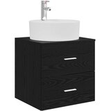 vidaXL Umivalnik s pritrditev na steno Črni hrast 49,5 x 44,5 x 65 cm, (5000245466) | Shoptok.si