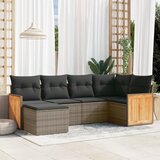  6-dijelni set vrtnih sofa od poliratana s jastucima sivi | shoptok.hr