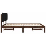 Krevetni okvir s tapiciranim uzglavljem Tamno smeđa i crna - tamno smeđa i crna 140 x 190 cm | shoptok.hr