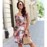 Gemre Pink Patterned Mini Dress Leandro | Shoptok.si