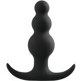 Anal Adventures Rebrasti analni čep Platinum, crni | shoptok.hr