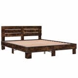 vidaXL Okvir kreveta boja hrasta 160x200 cm konstruirano drvo i metal Cijene