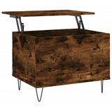 Maison Chic Klubska mizica - kavna mizica - Nizka mizica dimljeni hrast 60x44,5x45 cm inženirski les, (21754332) Cene