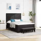 vidaXL Krevet s opružnim osnovama s madracem i klupom crni 140x190 cm baršun | shoptok.hr
