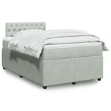 Maison Chic Box spring postelja - Vzmetna postelja z vzmetnico svetlo siva 120x190 cm žamet SL23347, (21891149) | Shoptok.si