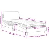  Krevet s madracem Dover tamnosivi 90x190 cm baršunasti | shoptok.hr