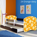  Otroška postelja ACMA z motivom, stranica wenge + predal 180x80 cm 24 Orange Daisy | Shoptok.si