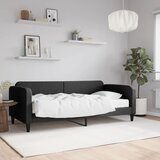  The Living Store Dnevna postelja z vzmetnico črna 90x200 cm blago - Dnevna Postelja Z Vzmetnico, (21449928) Cene