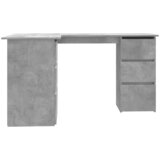 Kutni radni stol boja betona 145x100x76 cm konstruirano drvo | shoptok.hr