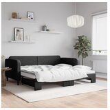 vidaXL Izvlečna dnevna postelja črna 90x190 cm blago | Shoptok.si