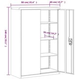 vidaXL Arhivska omara antracitna 90x40x140 cm jeklo | Shoptok.si