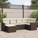  6-dijelni set vrtnih sofa od poliratana s jastucima smeđi | shoptok.hr