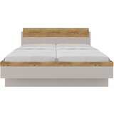 XORA POSTELJA 180 cm x 200 cm , les, leseni material barve hrasta, svetlo siva | Shoptok.si