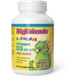 Natural Factors vitamin D3 400 iu bigfriends, bobičasto voće, 250 tableta za žvakanje