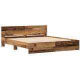 posteljni okvir z vzglavjem, inženirski les, starolesna, 185×203×70 cm | Shoptok.si