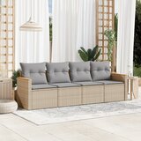Maison Chic Seti vrtnega pohištva - Vrtna garnitura - Vrtni pohištvo set 4-delna z blazinami bež poli ratan, (21811542) | Shoptok.si