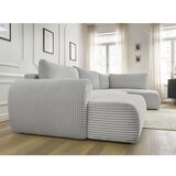 Bobochic Paris svetlo siva raztegljiva kotna sedežna garnitura iz rebrastega žameta (levi kot/v obliki črke "u") lucien | Shoptok.si