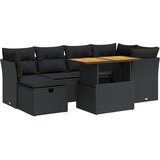  7-dijelni set vrtnih sofa od poliratana s jastucima crni bagrem | shoptok.hr