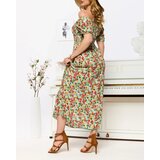 Resti Green women's midi dress with floral pattern- Clothing | Shoptok.si