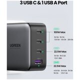 Ugreen stenski polnilec , 4 vhodi, 100 w, črn | Shoptok.si