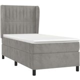 Box spring postelja z vzmetnico svetlo siv 90x190 cm žamet, (20790140) | Shoptok.si