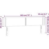  Uzglavlje s ušima crno 183x16x78/88 cm baršunasto | shoptok.hr