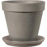 Set od 2 terakota saksije 27cm grafit i 2 terakota podmetača 23cm u grafitnoj boji