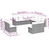  11-dijelni set vrtnih sofa od poliratana s jastucima crni | shoptok.hr