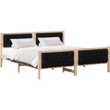  Konstrukcija postelje Črna 160 x 200 cm Masivno borovo les, (5000084216) | Shoptok.si