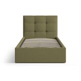 Micadoni zelena oblazinjena postelja s prostorom za shranjevanje z letvenim dnom 90x200 cm phaedra – | Shoptok.si