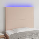 vidaXL LED posteljno vzglavje kapučino 80x5x118/128 cm umetno usnje Cene